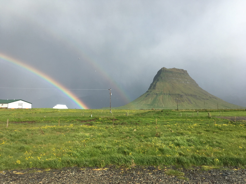 idyllic, rainbow, kirkjufell, 4K, field, plant, nature, grass, iceland, outdoors, landscape, tranquility, beauty in nature, scenics - nature, tranquil scene