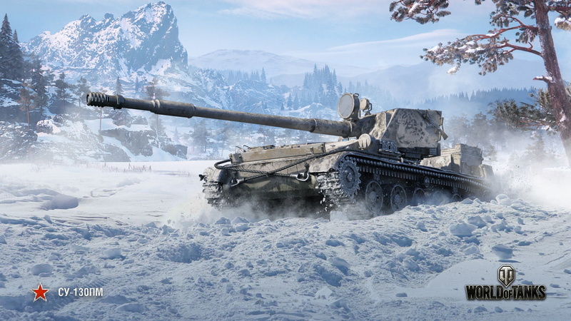 winter, Wargaming, World of Tanks, SU-130ПМ, WoT, 1080P