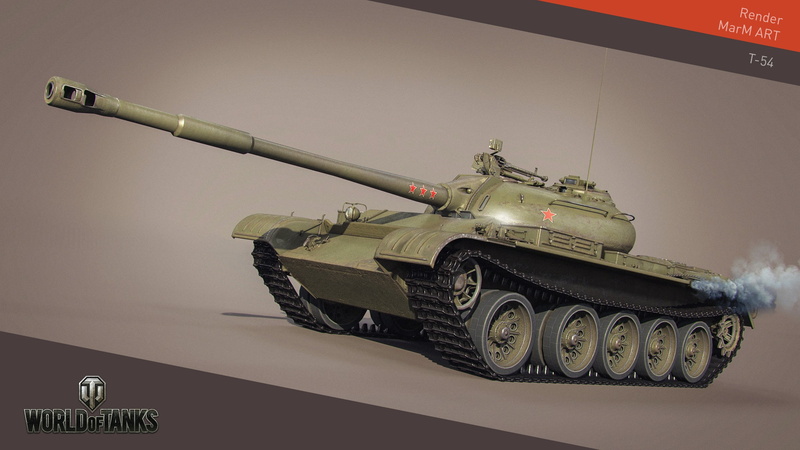 2K, wargaming, World of Tanks, render, T-54, tank, video games