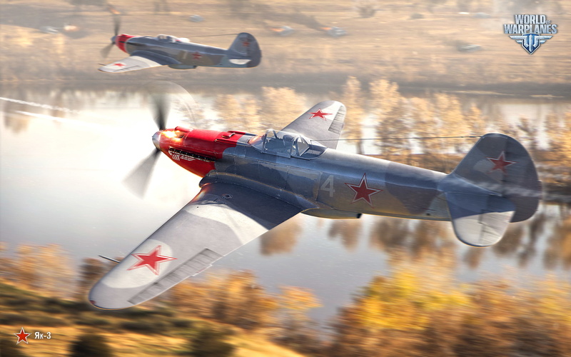 Earth, The air, Smoke, The plane, Fighter, Fighters, Wargaming Net, Shot, Trees, WoWP, Water, Tanks, The sky, 2K, World of Warplanes, The Yak-3, World Of Aircraft
