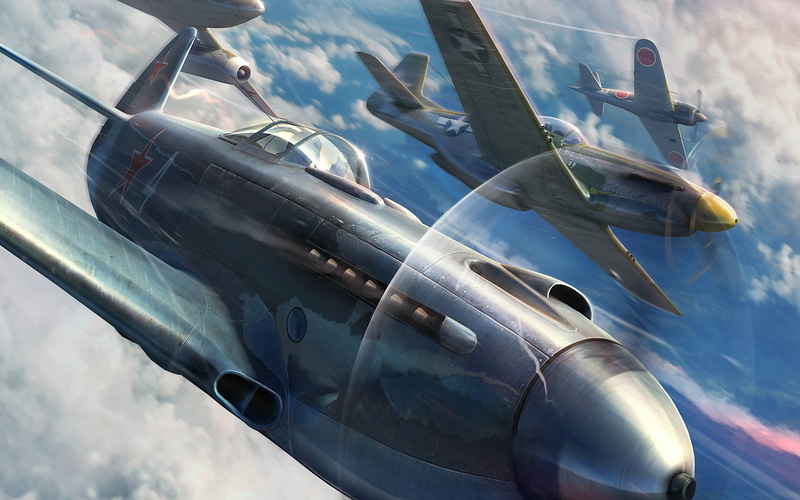 WoWP, Camouflage, Wargaming Net, Clouds, World Of Aircraft, 2K, World of Warplanes, Aircraft, The sky, Aviation, The air, Fighters