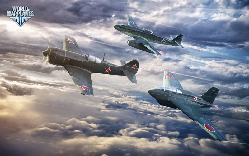 Aircraft, La-11, World Of Aircraft, Clouds, Me 109 TL, 2K, Messerschmitt Me 109TL, Lavochkin La-11, Wargaming Net, Fighters, Aviation, Mitsubishi J8M Shusui