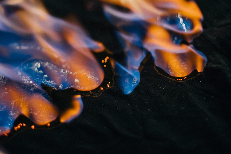 fire - Natural Phenomenon, close-up, smoke - Physical Structure, nature, fast fashion, heat - Temperature, burn, burning, fabric, clothing, texture, vibrant Color