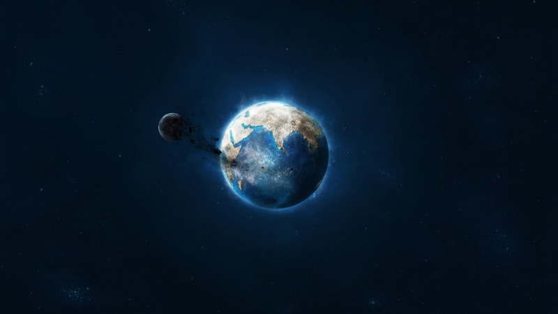 arth, planet - space, 1080P, space, sky, astronomy, sea, illustration, digital art, space exploration, outdoors, beauty in nature, cloud - sky, star - space