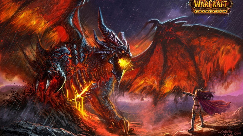 wing, 1920x1080, warcraft, death, dragon, 1080P, cataclysm, art, arts, fire