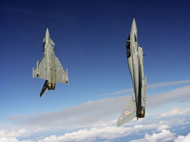 military, hd, art, typhoon, European, eurofighter, aircraft, climbing, twin engine, 480P