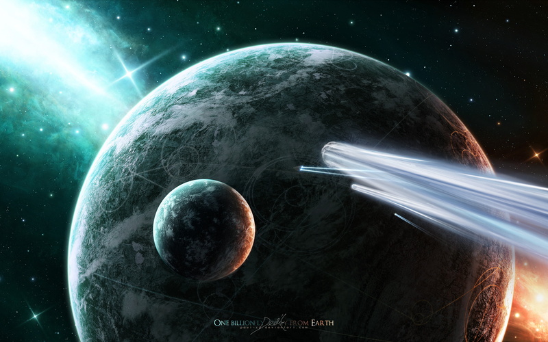 planetary moon, galaxy, sphere, satellite view, star - space, nature, eclipse, technology, sky, Ships, planet earth, Comet, Planet, night, 2K, One billion light years away from Earth
