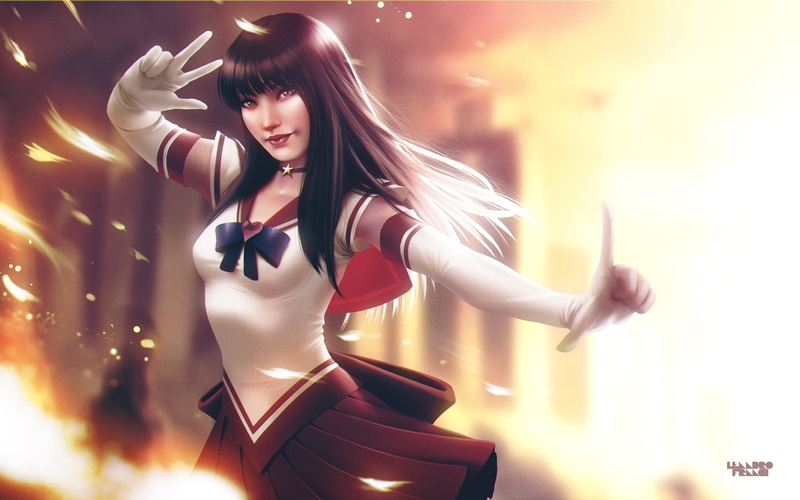 mars, fan, art, digital, hd, anime, x, artwork, 1080P, Sailor Mars, Sailor Moon, moon, sailor