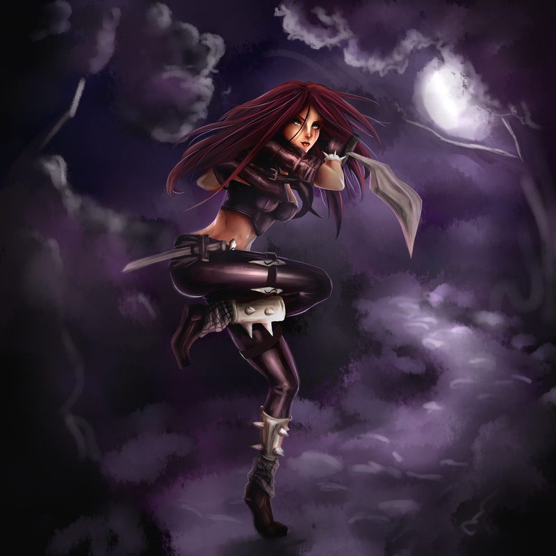 beauty, clothing, adult, one person, katarina (league of legends), beautiful woman, purple, hair, smoke - physical structure, young women, 4K, long hair