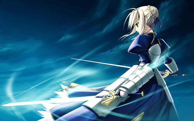 background, girl, sword, fate/stay night, art, 1080P, type-moon, saber, the wind