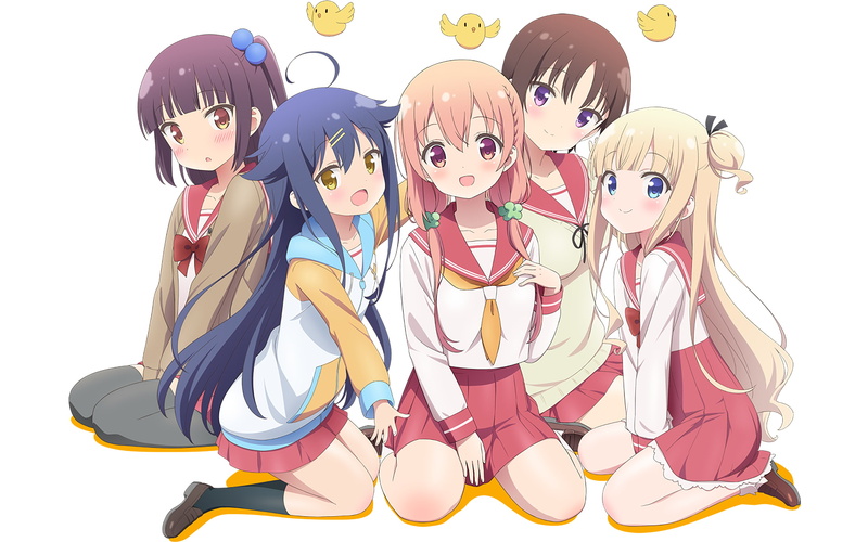 child, 1080P, representation, Anime, natsukawa kuina, multi colored, front view, studio shot, girls, art and craft, group of people, childhood, hinako note