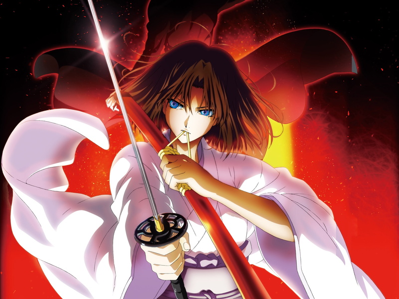 Kyoukai, 2K, Eyes, Blue, Sword, kara, character, female, anime