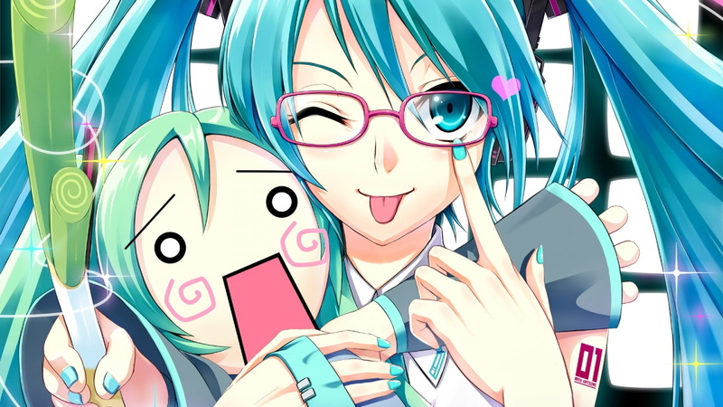 anime, vocaloid, hatsune, hd, headphones, girls, art, entertainment, 1080P, Music, miku, girl, glass, hachune, x