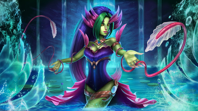 skin, desktop, statue, human representation, female likeness, front view, zyra, male likeness, multi colored, reflection, one person, art, league