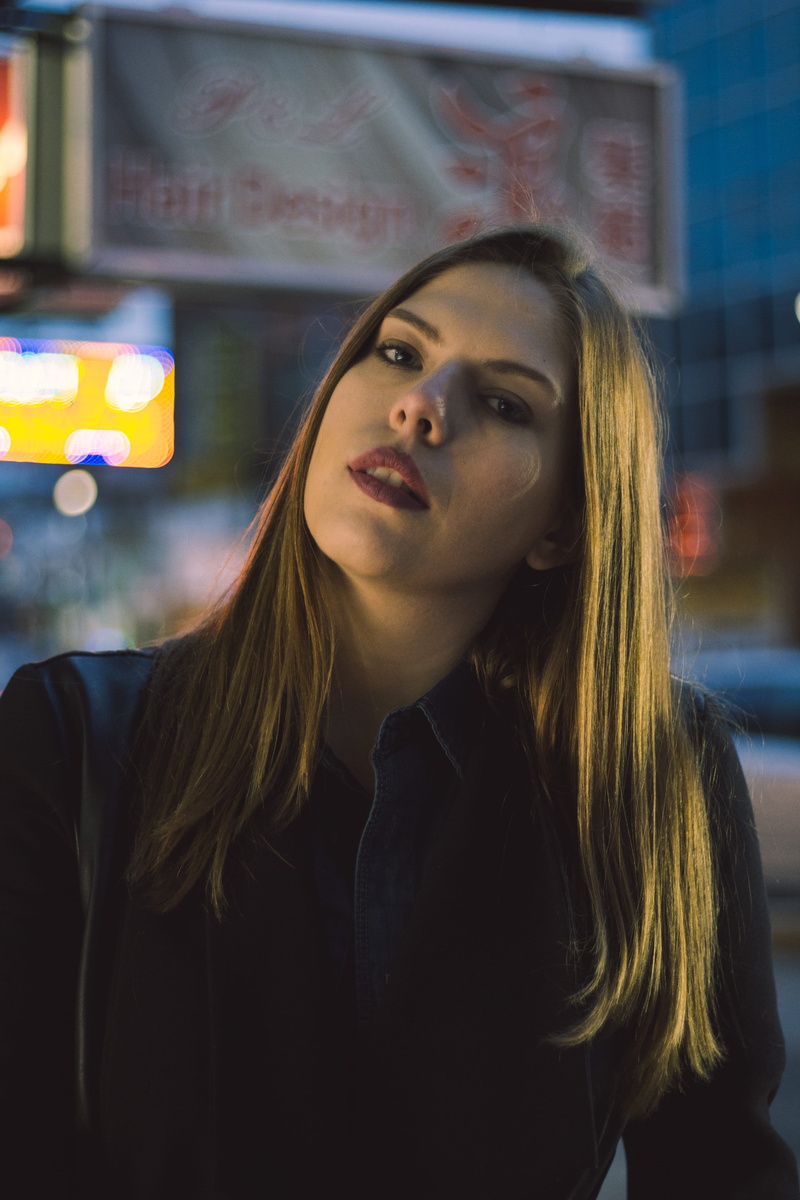 illuminated, looking, headshot, style, emo, transportation, young adult, toronto, young women, women, beautiful woman, portrait, focus on foreground, revlon