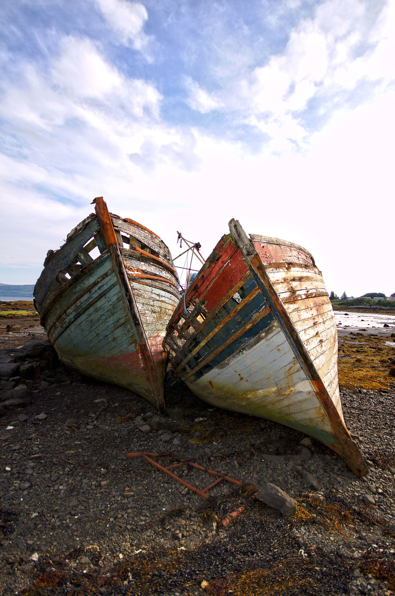 ebb, day, nautical vessel, sky, scotland, tranquility, water, decline, age, beautiful, outdoors, run-down, abandoned, old, land, beach, light, obsolete