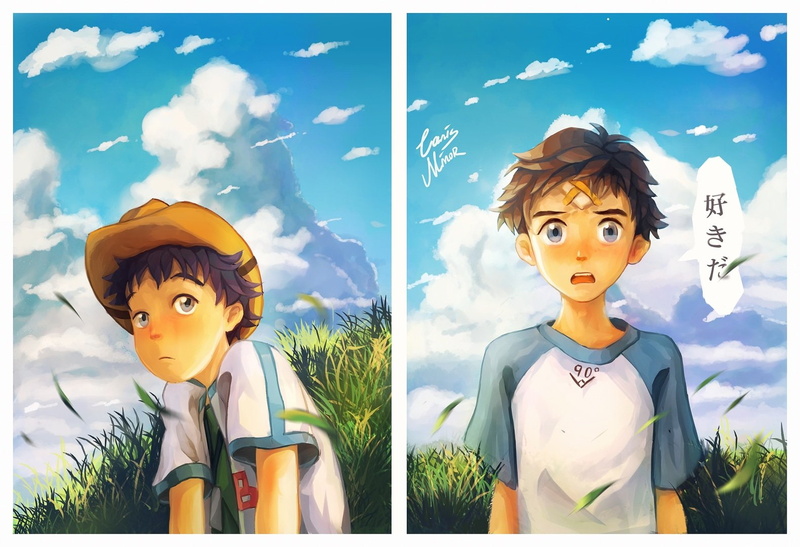 abenobashi, canis, minor, naota, satoshi, imamiya, 720P, signed, mahou, sky, nandaba, clouds, flcl, shoutengai