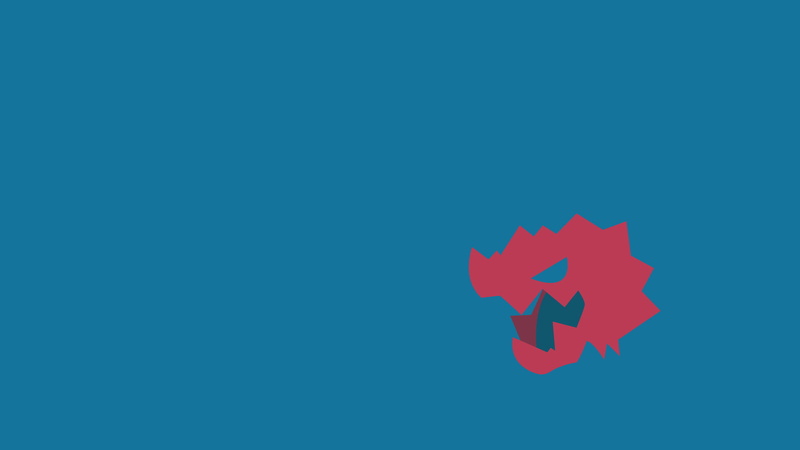 drawing, head, minimalism, blue, 1080P, background, dragon, red, druddigon, blue background