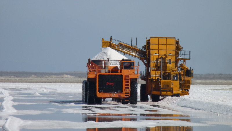 architecture, water, land vehicle, transportation, Salt, mode of transportation, yellow, winter, industry, sky, heavy machinery, nature, Black Warrior