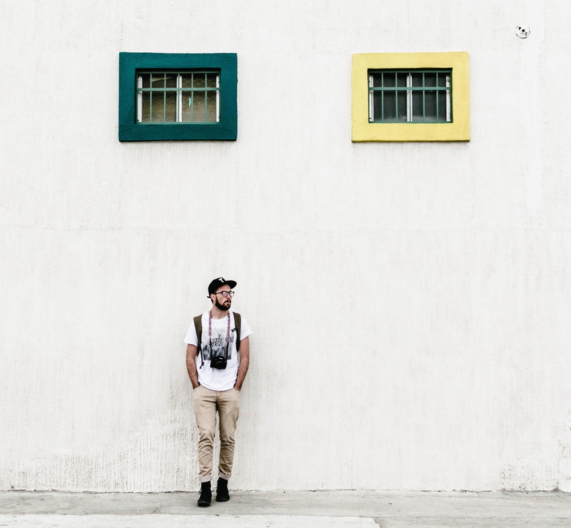 fashion, outdoors, portrait, tijuana, wall - building feature, urban, mexico, 2K, looking at camera, standing, real people, front view, architecture, men