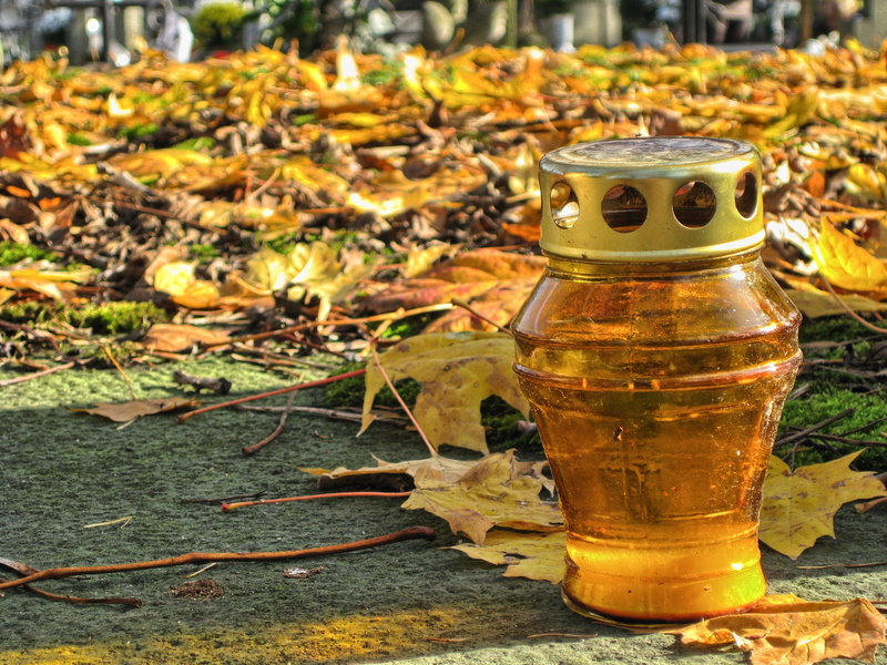 food and drink, the tomb of, stool, christianity, nature, focus on foreground, art and craft, container, day, craft, garden, candle, poland, leaf, all souls  day