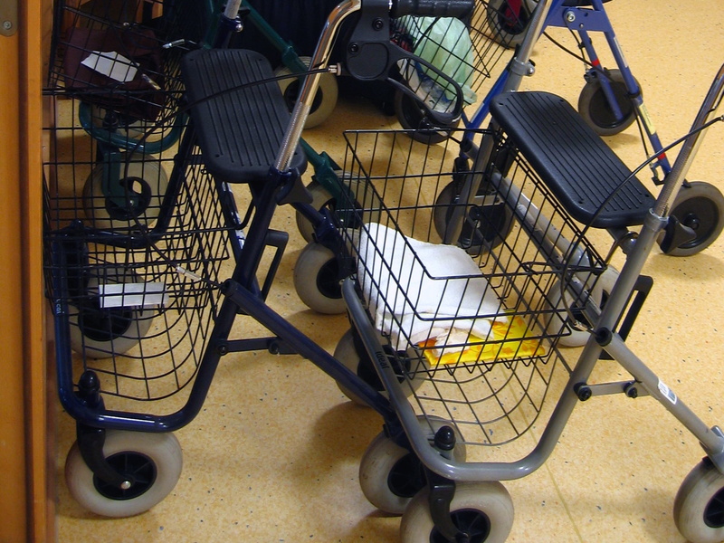 day, 2K, Walker, bicycle basket, stationary, rollator, metal, basket, outdoors, cart, shopping, mode of transportation, land vehicle, Retirement Home