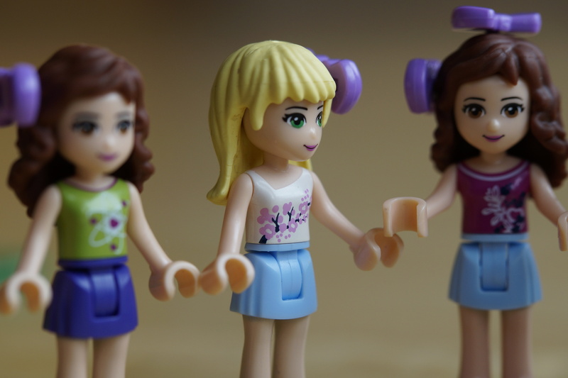three, portrait, male likeness, girls, baby doll, doll, mannequin, girl, play, side by side, women, art and craft, lego, girlfriends, focus on foreground