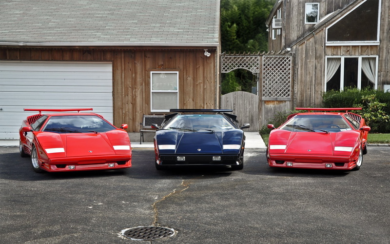 lamborghini, countach, 1080P, trio