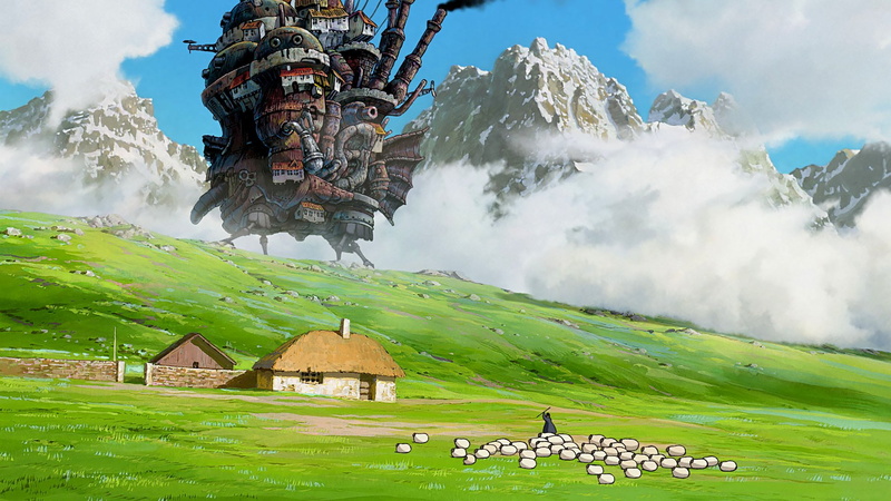 Sheep, Mountain, Howls Moving Castle, Movie, 1080P