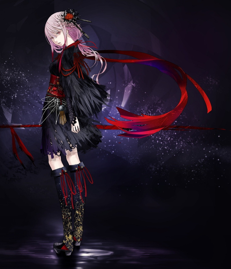 720P, Koutetsujou no Kabaneri, Japanese clothes, pink eyes, torn clothes, Yuzuriha Inori, pink hair, long hair, anime, anime girls