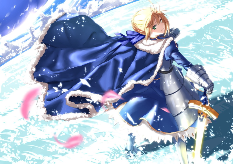 armor, sword, gloves, eyes, konachan, hair, (series), dress, saber, short, green, com, weapon, fate, order, blonde, tsuuhan, braids, 246991, grand, 720P