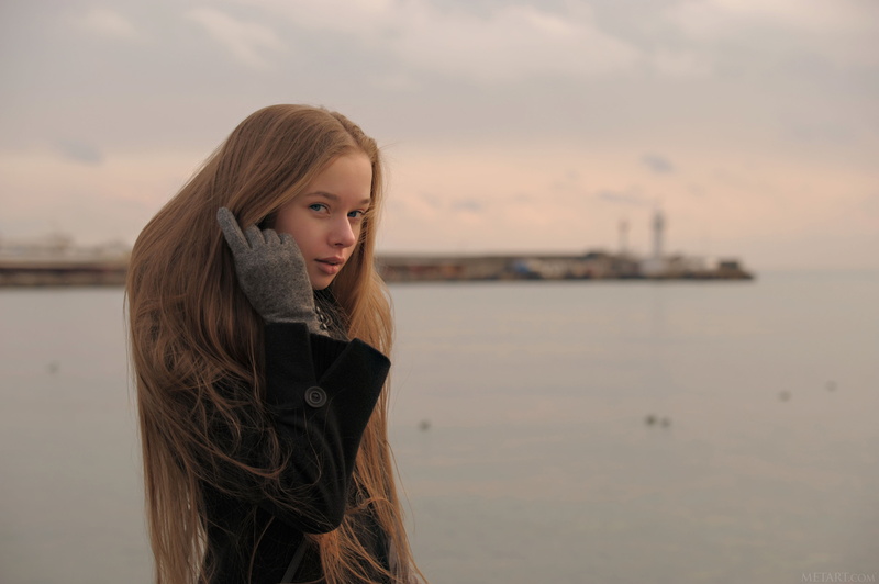 women, 4K, young adult, hairstyle, young women, standing, black coat, long hair, hair, Milena D, focus on foreground, waist up, looking at camera, beauty