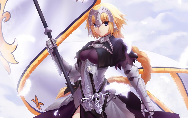 sky, Fate Series, females, Ruler (Fate/Apocrypha), outdoors, celebration, representation, day, low angle view, women, 1080P, toy, Fate/Grand Order, ride