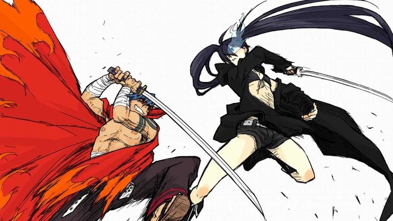 Kamina (Tengen Toppa Gurren Lagann), Crossover, Anime, Black Rock Shooter, 720P