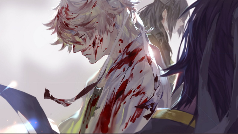 Anime, Gintama, 1080P, Blood, Gintoki Sakata