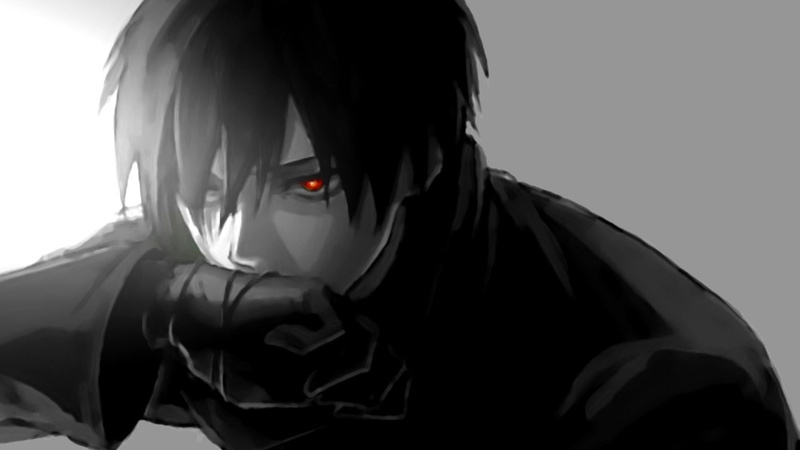 adult, hood - clothing, hood, headshot, obscured face, mystery, hei, darker than black, 1080P, looking at camera, aggression, unrecognizable person, studio shot