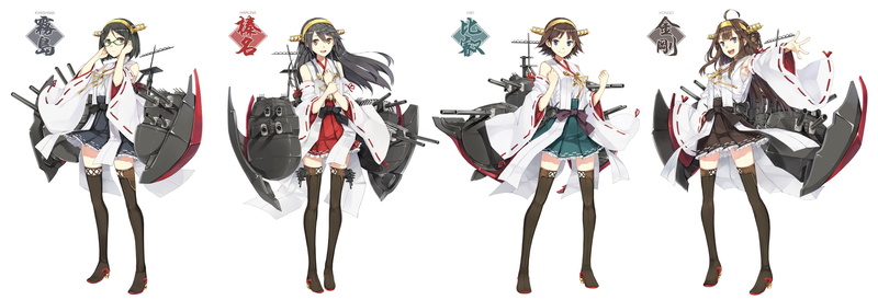 2K, kantai, collection, kancolle, patinnko, kongou, haruna, kirishima, hao, hiei