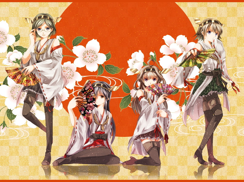 1080P, Haruna (Kancolle), Hiei (Kancolle), Kantai Collection, Anime, Kirishima (Kancolle), Kongou (Kancolle)