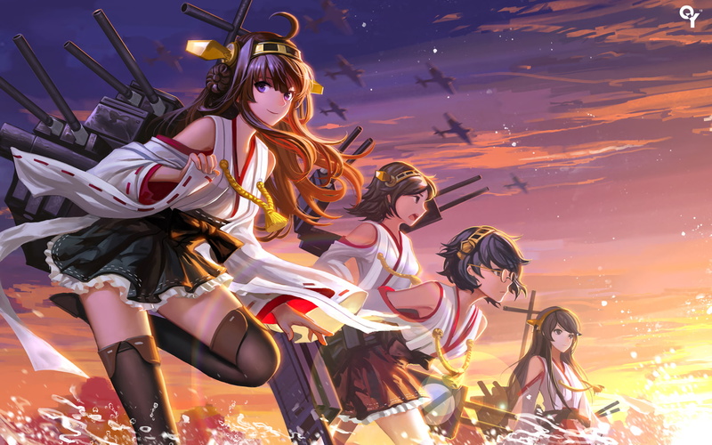 1080P, Kongou (Kancolle), Hiei (Kancolle), Kirishima (Kancolle), Kantai Collection, Anime, Haruna (Kancolle)