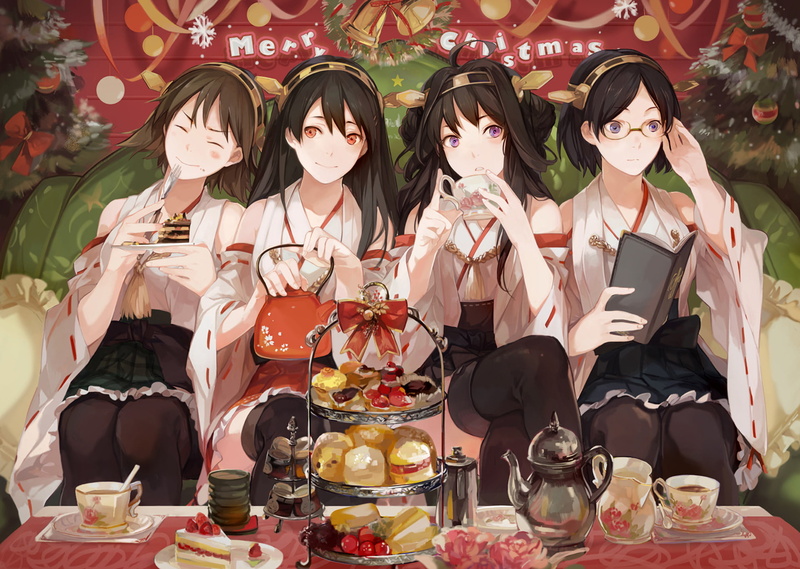 1080P, Kongou (Kancolle), Kirishima (Kancolle), Anime, Kantai Collection, Haruna (Kancolle), Hiei (Kancolle)