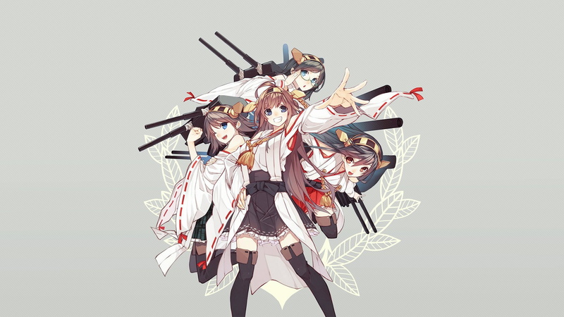 Kantai Collection, 1080P, Kongou (Kancolle), Kirishima (Kancolle), Anime, Haruna (Kancolle), Hiei (Kancolle)