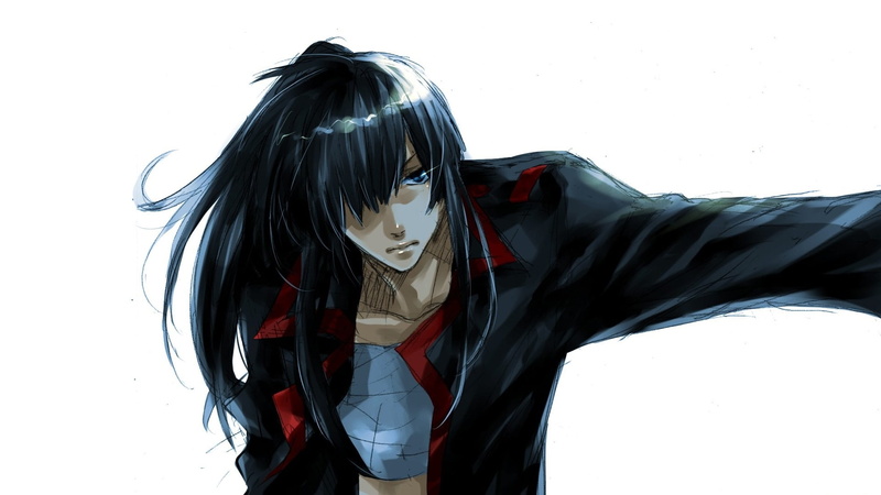 bangs, Yu In The Blood, D Gray-man, guy, costume, long hair, 1080P, white background