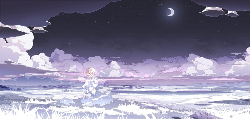 night, snow, tranquility, dress, nature, winter, asakura, plant, environment, scenics - nature, sky, cloud - sky, outdoors, tranquil scene, 1080P, space