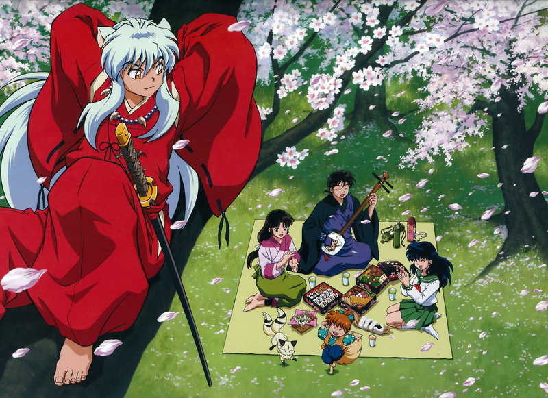 5K, Higurashi Kagome, Inuyasha, anime, picnic, Sango (InuYasha)