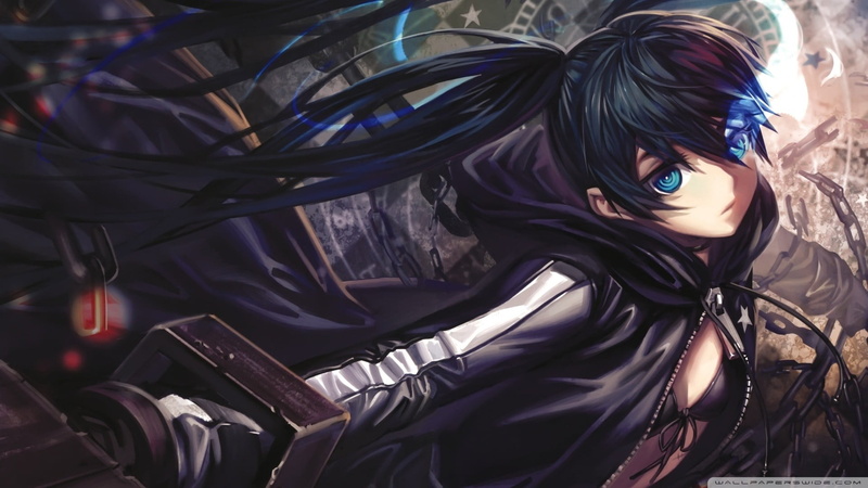 obscured face, portrait, three quarter length, day, high angle view, one person, adult, hairstyle, Black Rock Shooter, disguise, clothing, 1080P, mask - disguise