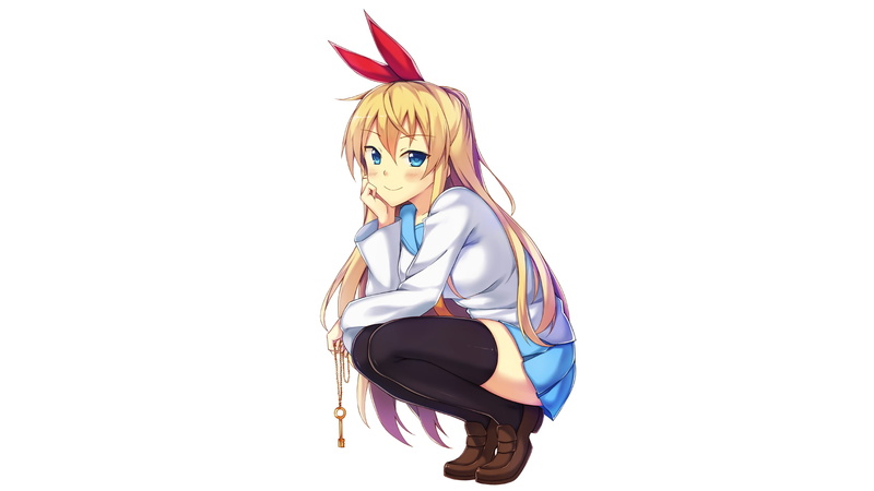 blonde, Nisekoi, 1080P, Kirisaki Chitoge, anime girls, anime, school uniform, blue eyes