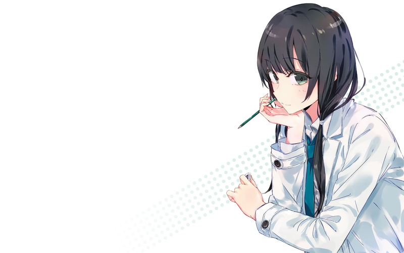 2K, character, indoors, lifestyles, women, child, headshot, listening, female, haired, females, real people, copy space, black, waist up, anime