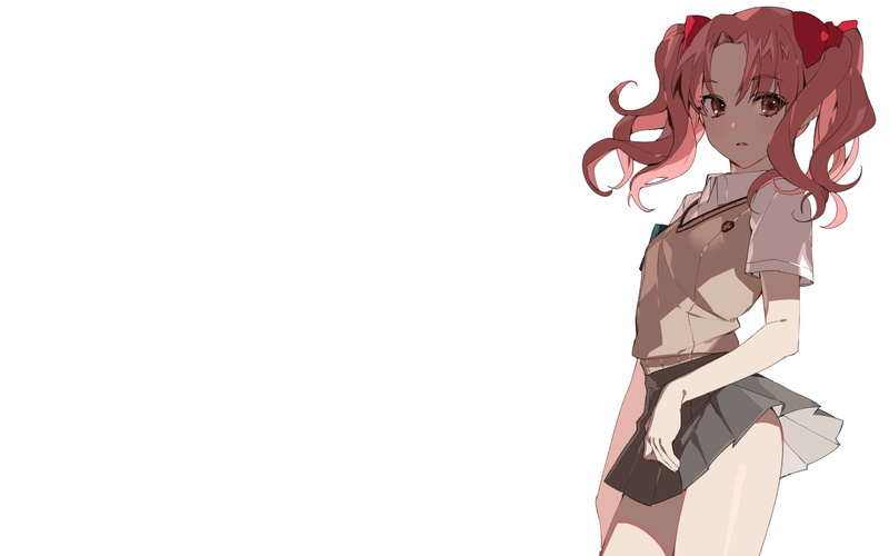 To Aru Kagaku no Railgun, anime, 1080P, twintails, anime girls, white background, Shirai Kuroko
