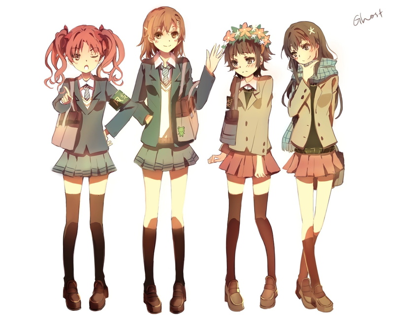 Ruiko Saten, Kuroko Shirai, To Aru Kagaku No Railgun, Anime, Kazari Uiharu, Mikoto Misaka, 1080P