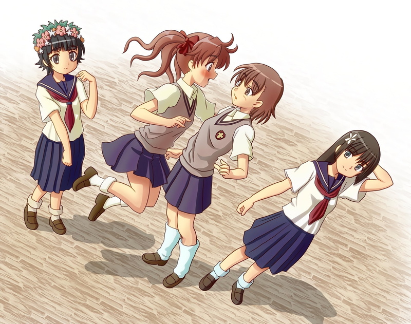 Kazari Uiharu, To Aru Kagaku No Railgun, Ruiko Saten, Mikoto Misaka, Kuroko Shirai, 1080P, Anime